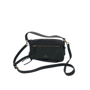 Kate Spade New York Black Pebbled Leather Crossbody Bag With Gold Hardware